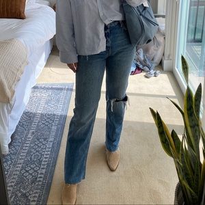 Zara 90s-style Full Length Straight Leg High Waist Jeans